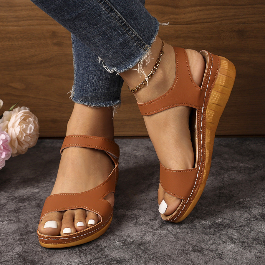 Damen Komfortable Zehentrenner-Sandalen mit ergonomischem Fußbett und modischem Riemendesign EB