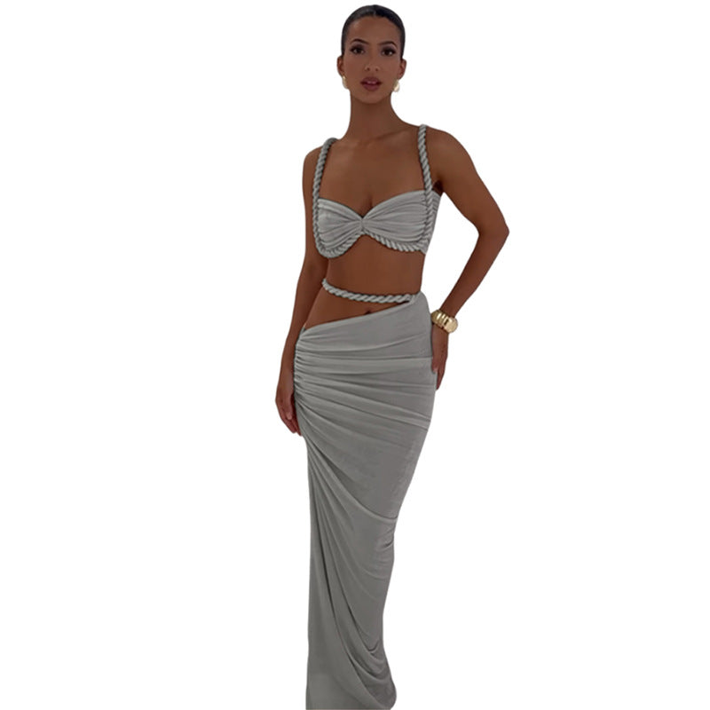 Damen Oberteil und Maxi Rock Set EB