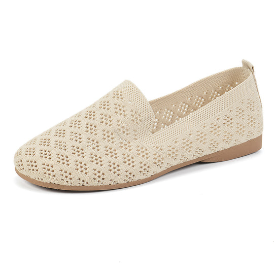 Damen Atmungsaktive Slip-On Ballerinas mit perforiertem Obermaterial EB