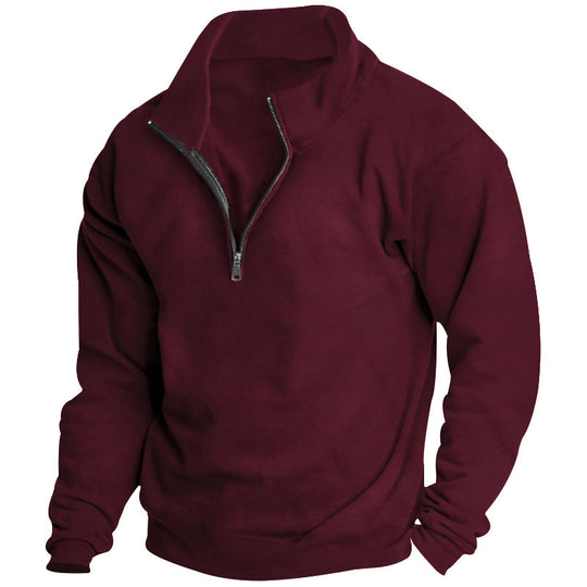 Damen Stehkragen Pullover mit sportlichem Reißverschluss EB
