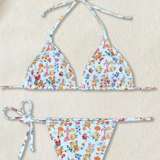 Damen Blumenmuster Bikini EB