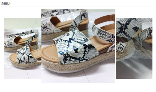 Damen Wedge-Sandalen mit elastischem Riemen und komfortablem Fußbett EB