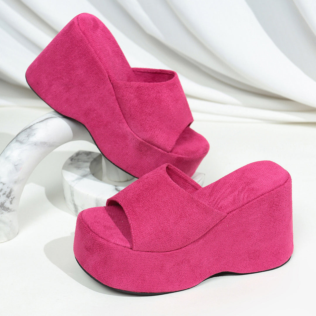 Damen Wedge-Sandalen mit modischem Plateau und geschlossenen Riemen EB