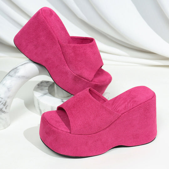 Damen Wedge-Sandalen mit modischem Plateau und geschlossenen Riemen EB