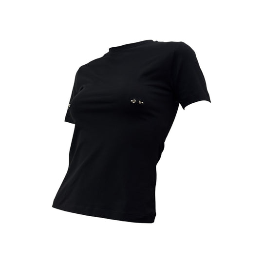 Damen Modisches T-Shirt mit einzigartigen Schmuck-Details EB