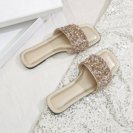Damen Glitzernde Riemchen-Pantoletten EB