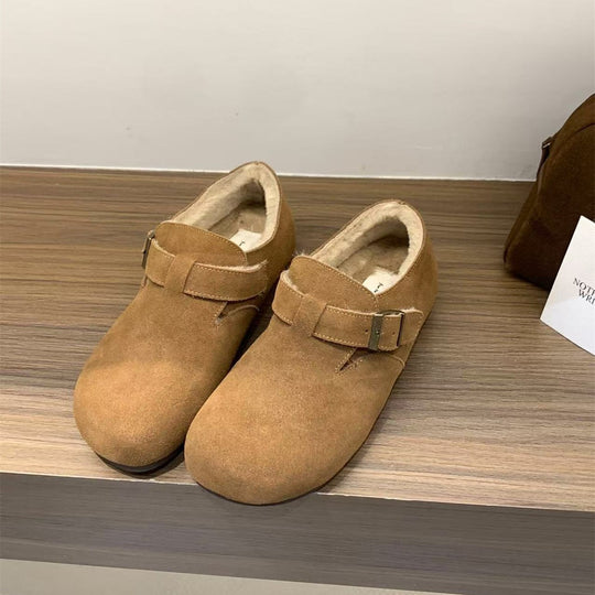 Damen Mokassins mit weichem Innenfutter und modischem Schnallenverschluss EB