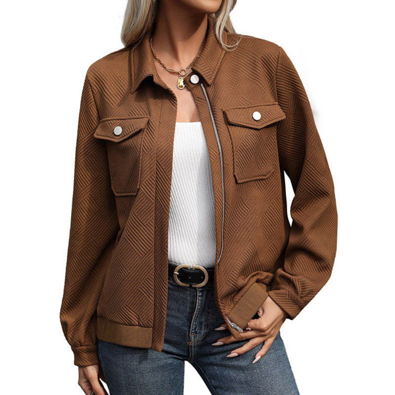 Damen Utility-Jacke mit strukturierter Oberfläche und praktischen Taschen EB