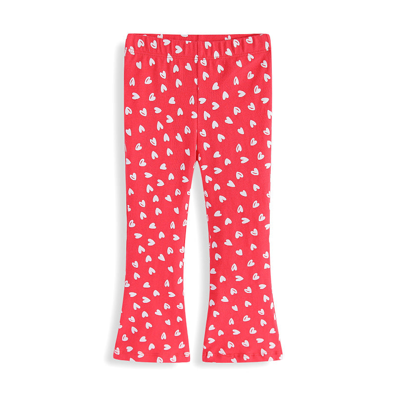 Mädchen Schlagleggings mit süßem Herzen-Print EB