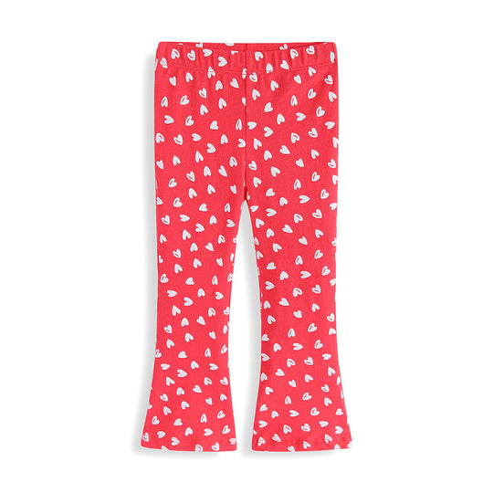 Mädchen Schlagleggings mit süßem Herzen-Print EB