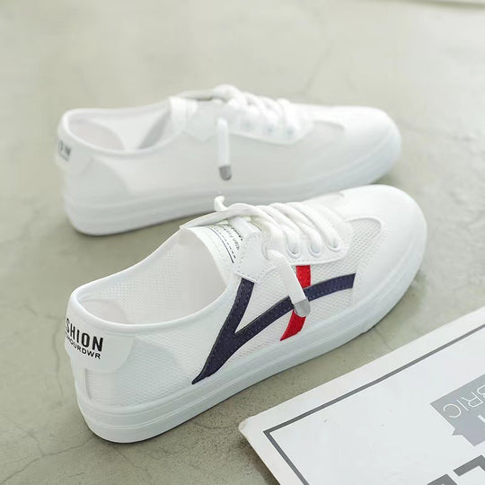 Damen sportliche Sneaker mit atmungsaktivem Mesh-Obermaterial EB