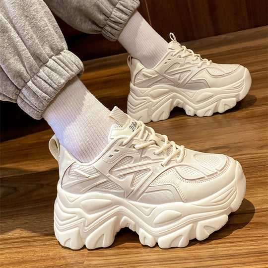 Damen sportliche Chunky Sneakers mit atmungsaktiver Mesh-Oberfläche und rutschfester Sohle EB