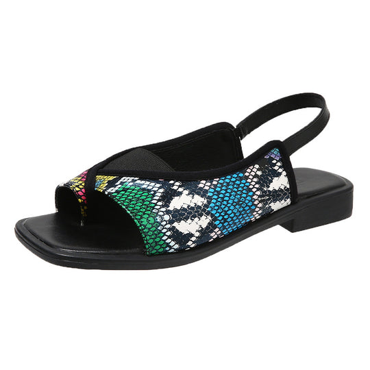 Damen Sling-Sandalen mit modischem Schlangenmuster EB