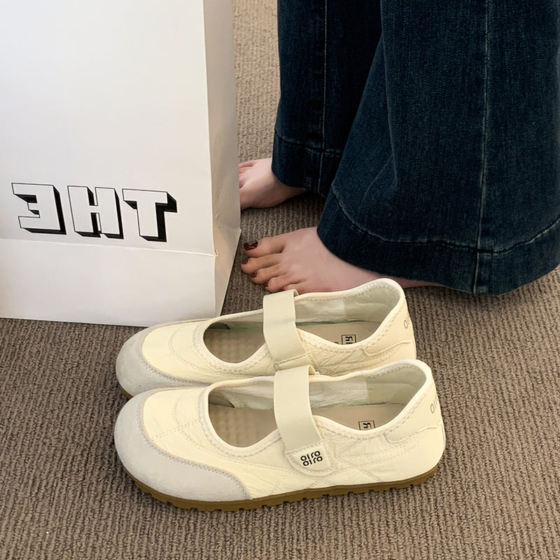 Damen Komfortable Ballerinas mit verstellbarem Riemen und atmungsaktivem Innenfutter EB