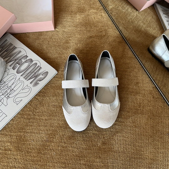 Damen Elegante Mary Jane Schuhe mit verstellbarem Riemen und weichem Leder EB