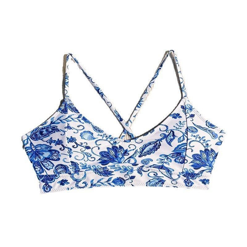 Damen Bikinioberteil mit floralen Mustern und verstellbaren Trägern EB