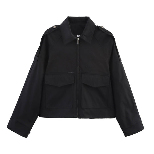 Damen modische Utility-Jacke mit praktischen Taschen EB