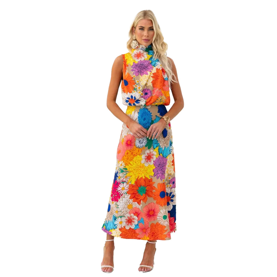Damen Sommerliches Maxikleid mit floralen Akzenten und elegantem Schnitt EB