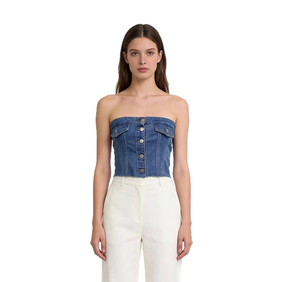 Damen Jeans Bustier Top EB