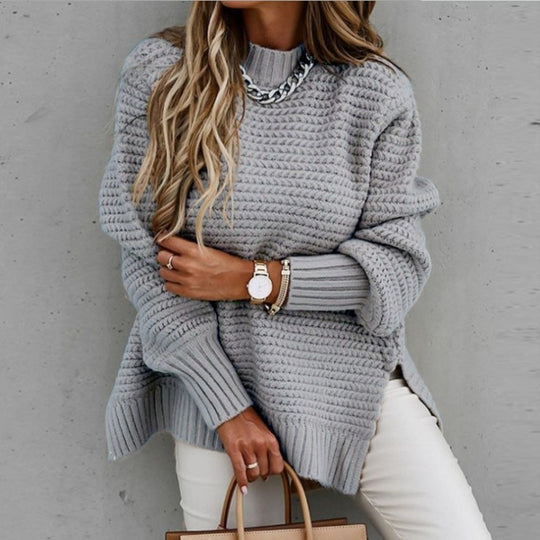 Damen Kuscheliger Strickpullover mit modischem Strukturmuster EB