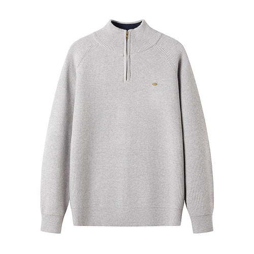 Herren Strickpullover mit halbem Reißverschluss EB