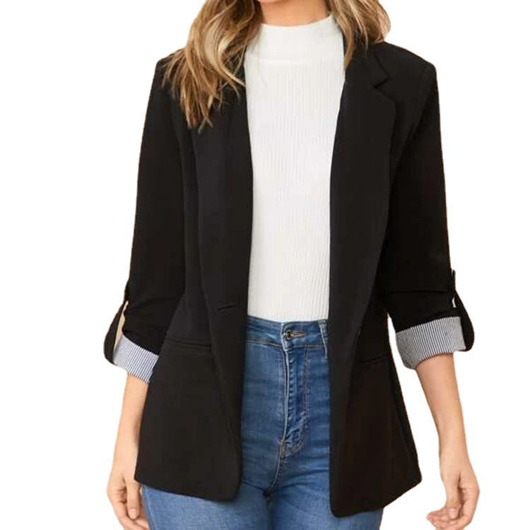 Damen Elegante Blazerjacke mit Kontrastdetails EB