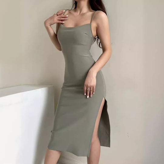 Damen langes Abendkleid mit elegantem Schlitz EB