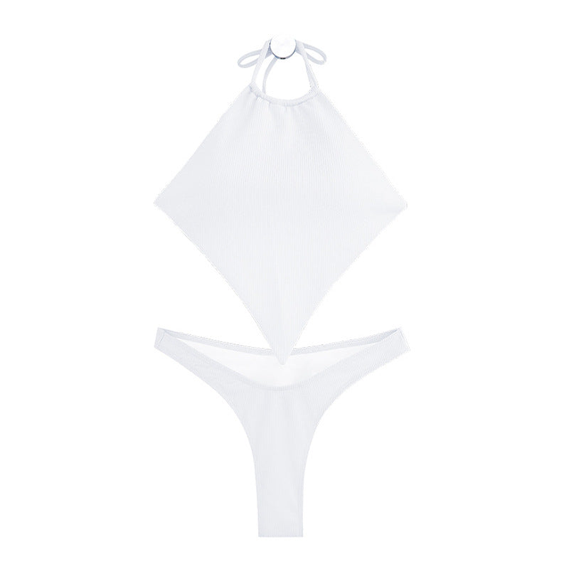 Damen Bikini-Set mit raffiniertem Wickeloberteil und hoch tailliertem Höschen EB