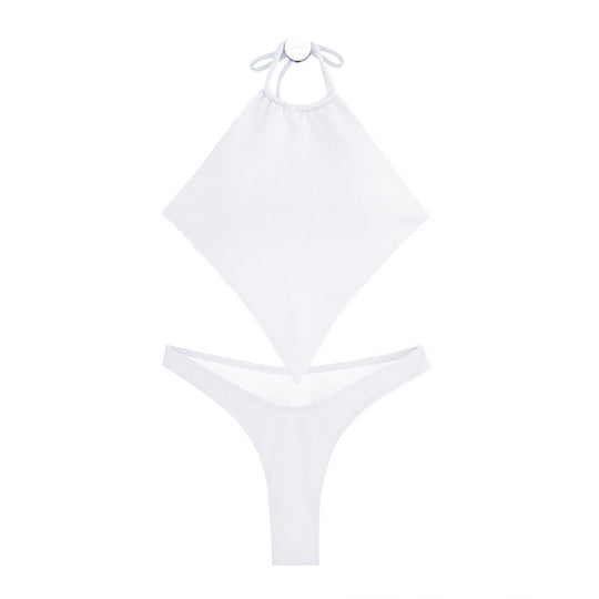 Damen Bikini-Set mit raffiniertem Wickeloberteil und hoch tailliertem Höschen EB
