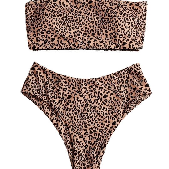 Damen Bandeau-Bikini-Set mit elegantem Leopardenmuster EB