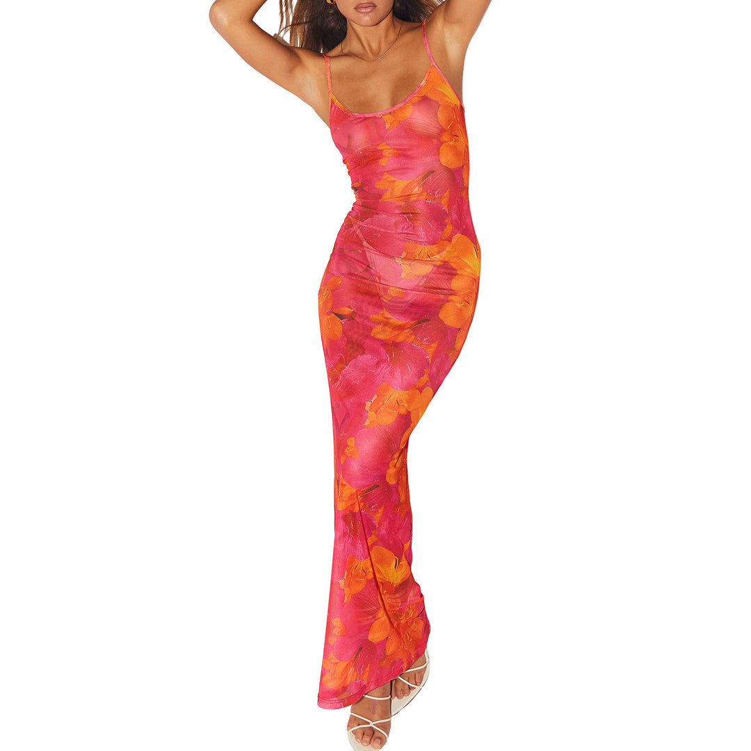 Damen Maxikleid mit floralem Muster EB
