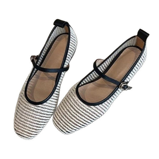 Damen Klassische Ballerinas mit verstellbarem Riemen EB