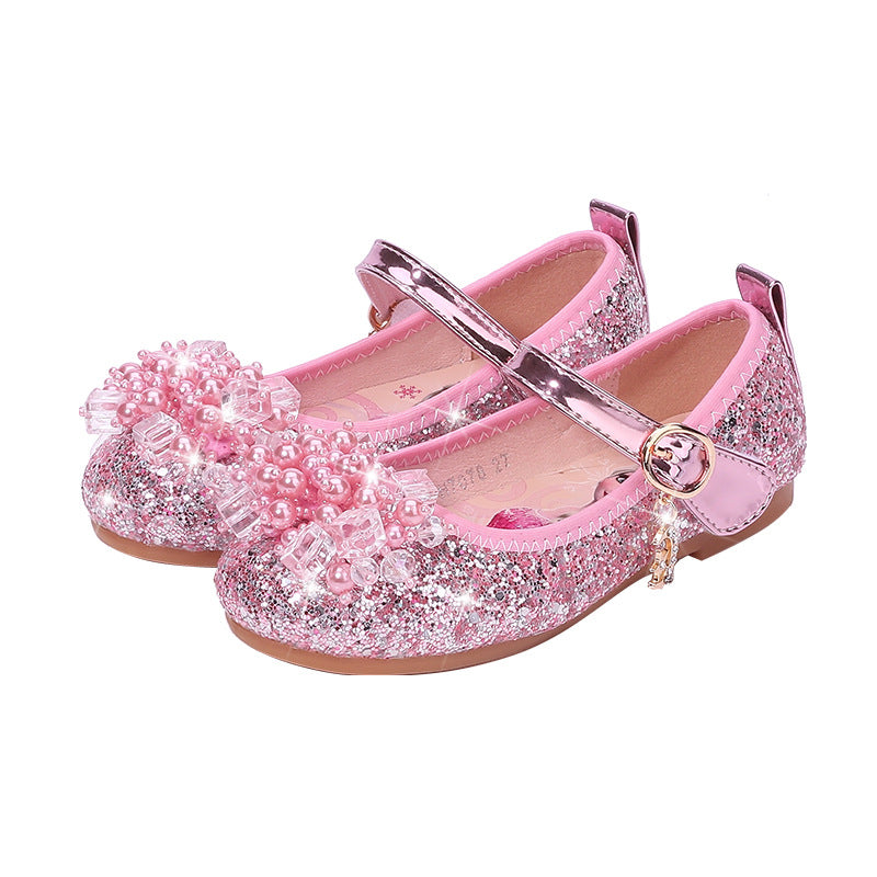 Mädchen Ballerina Schuhe mit funkelnden Perlenapplikationen EB