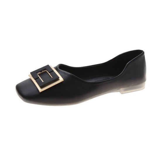 Damen elegante Ballerinas mit modischem Schnallenakzent EB