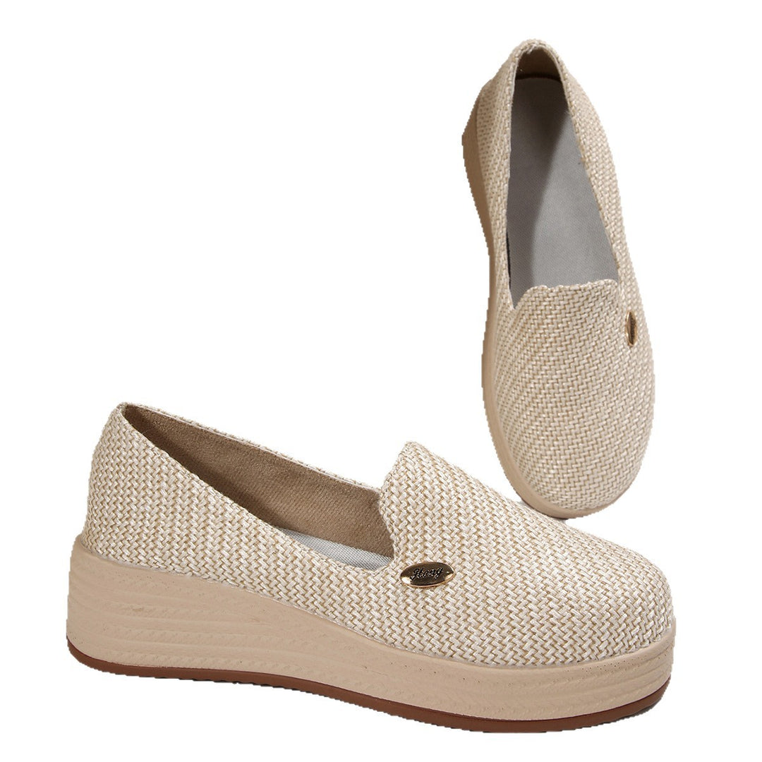 Damen bequeme Slip-On Sneakers mit anatomischem Fußbett und texturiertem Obermaterial EB