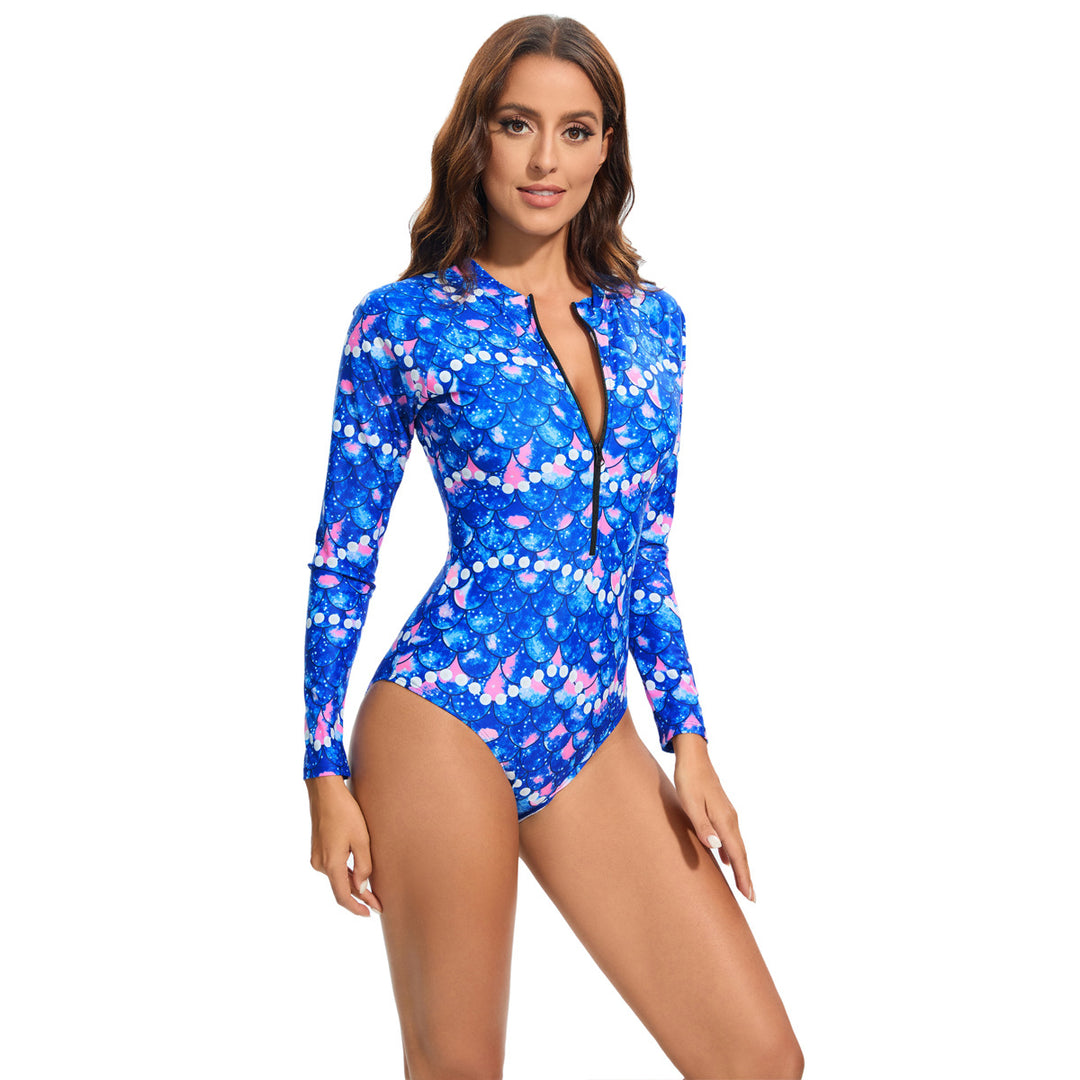 Damen Sportlicher Langarm-Badeanzug mit UV-Schutz EB