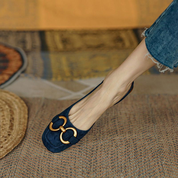 Damen Slingback Ballerinas mit eleganter Schnallen-Applikation EB