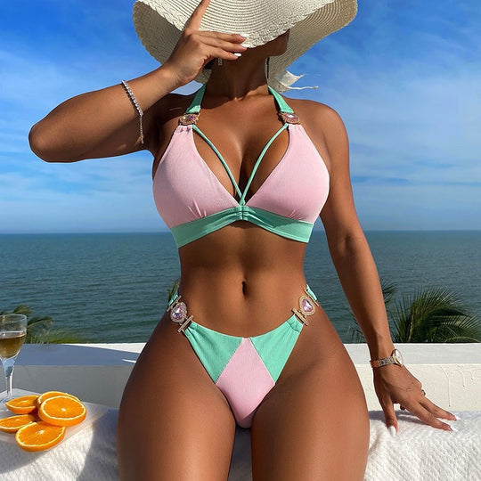 Damen Triangel-Bikini mit raffinierten Schmuck-Details EB