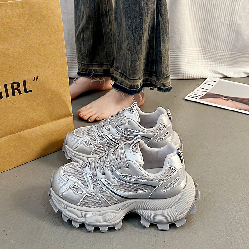 Damen Ultra-leichte Fitness-Sneaker mit atmungsaktiver Netzstruktur und stoßdämpfender Sohle EB
