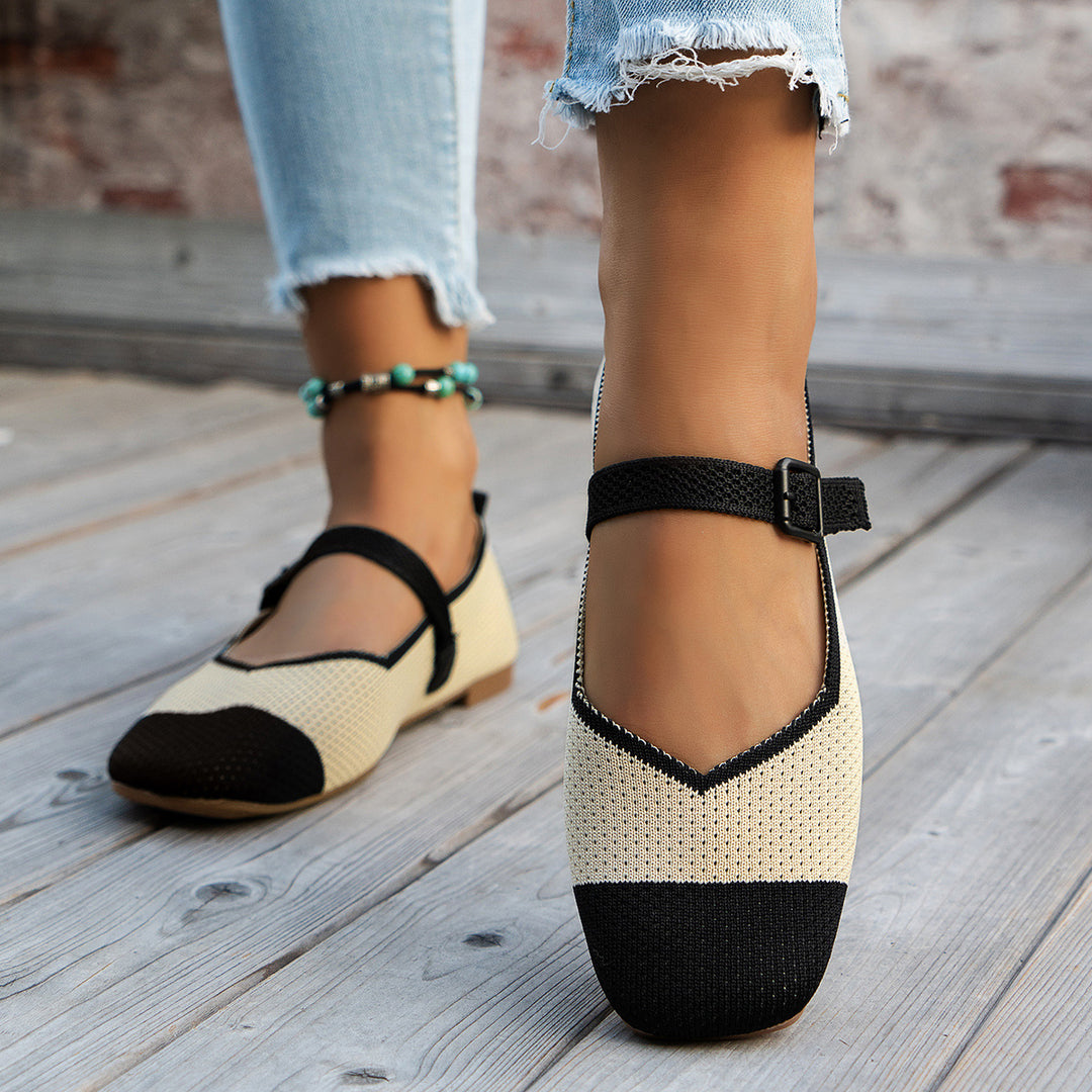 Damen Ballerinas mit floralem Stickdesign EB
