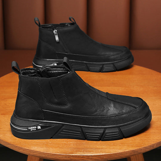Damen Modische Freizeit Stiefeletten mit seitlichem Reißverschluss und rutschfester Sohle EB