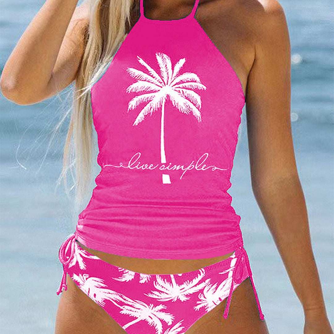 Damen trendiger Bikiniset mit Palmen-Motiv EB
