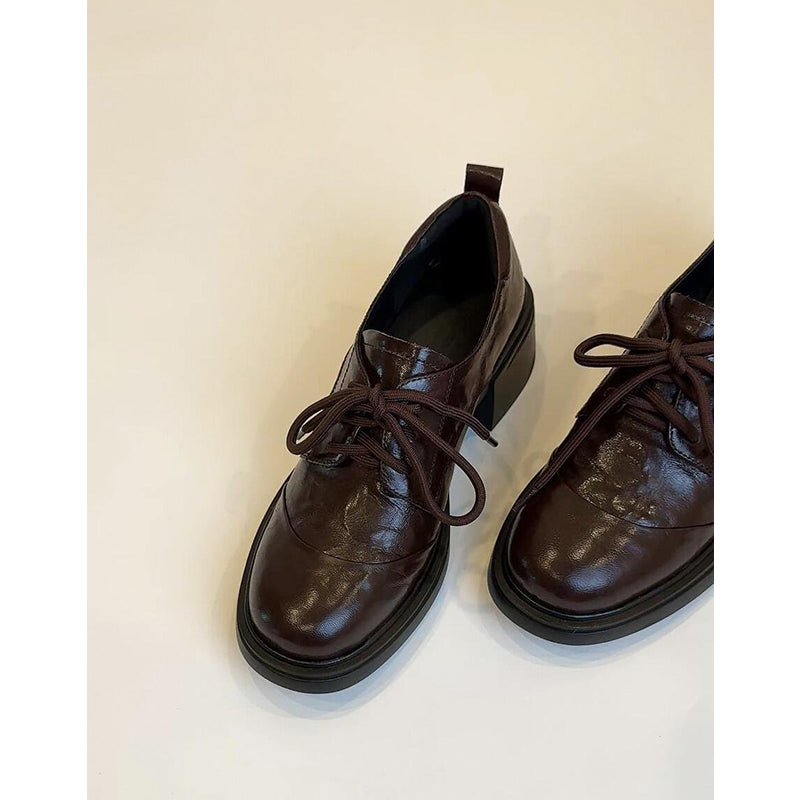 Damen Elegante Komfort-Schnürschuhe mit modischem Blockabsatz EB
