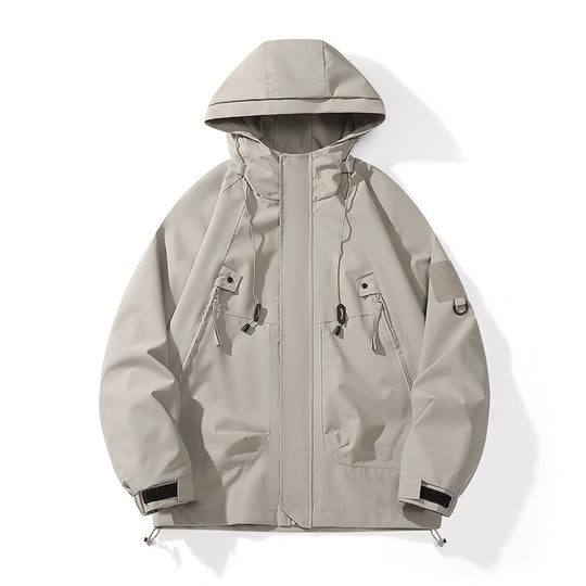Damen technische Outdoor-Jacke mit verstellbarem Kapuzendesign und praktischen Taschen EB