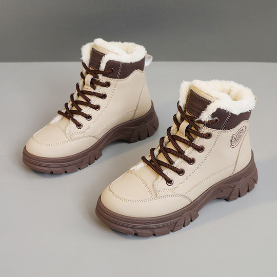 Damen warme Winterstiefel mit flauschigem Innenfutter und rutschfester Sohle EB