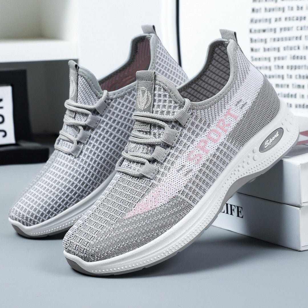 Damen Sportliche Sneakers mit atmungsaktivem Strickoberteil und rutschfester Sohle EB