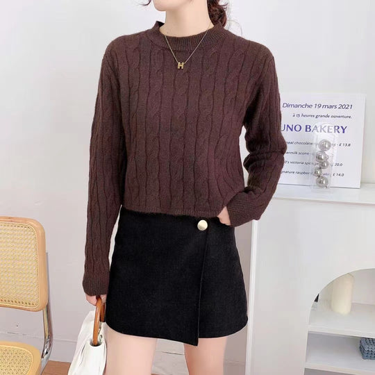 Damen Grobstrickpullover mit strukturiertem Muster und lässigem Schnitt EB