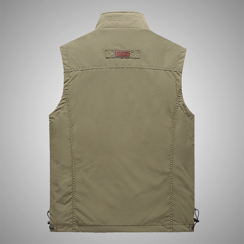 Herren Multifunktionale Outdoorweste mit winddichter Hülle, Netzfutter und Reißverschlusstaschen EB