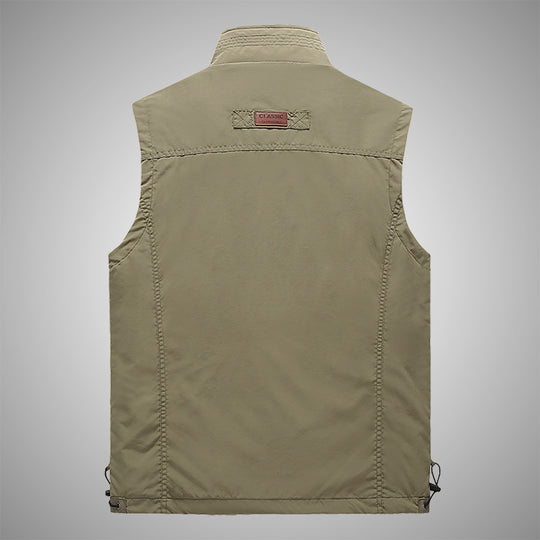 Herren Multifunktionale Outdoorweste mit winddichter Hülle, Netzfutter und Reißverschlusstaschen EB