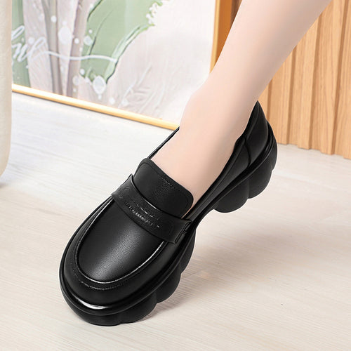 Damen Chunky Loafers mit hohem Absatz und geschmackvollem Design EB